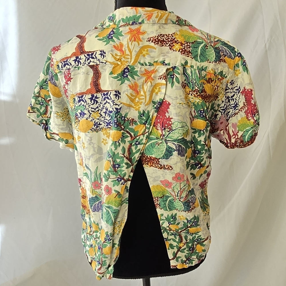 Anthropologie maeve women XS classic surf lemon linen blend short sleeve shirt. - Picture 10 of 12